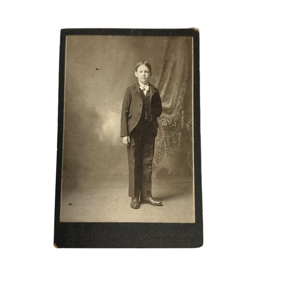 Antique CDV Cabinet Photo Sepia Confirmation 1902 - Picture 1 of 5